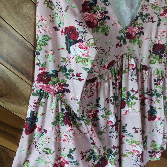 π 4 for $25 π Pink Floral Boho Bell Sleeve Babydoll Top Women's Size Small - Picture 4 of 9